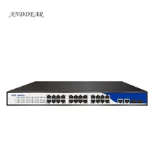 PO power pin IEEE802.3af/at active poe switch 24 port 1U 19″ rack mount power supply network poe 400w with 2 gigabit sfp/rj45