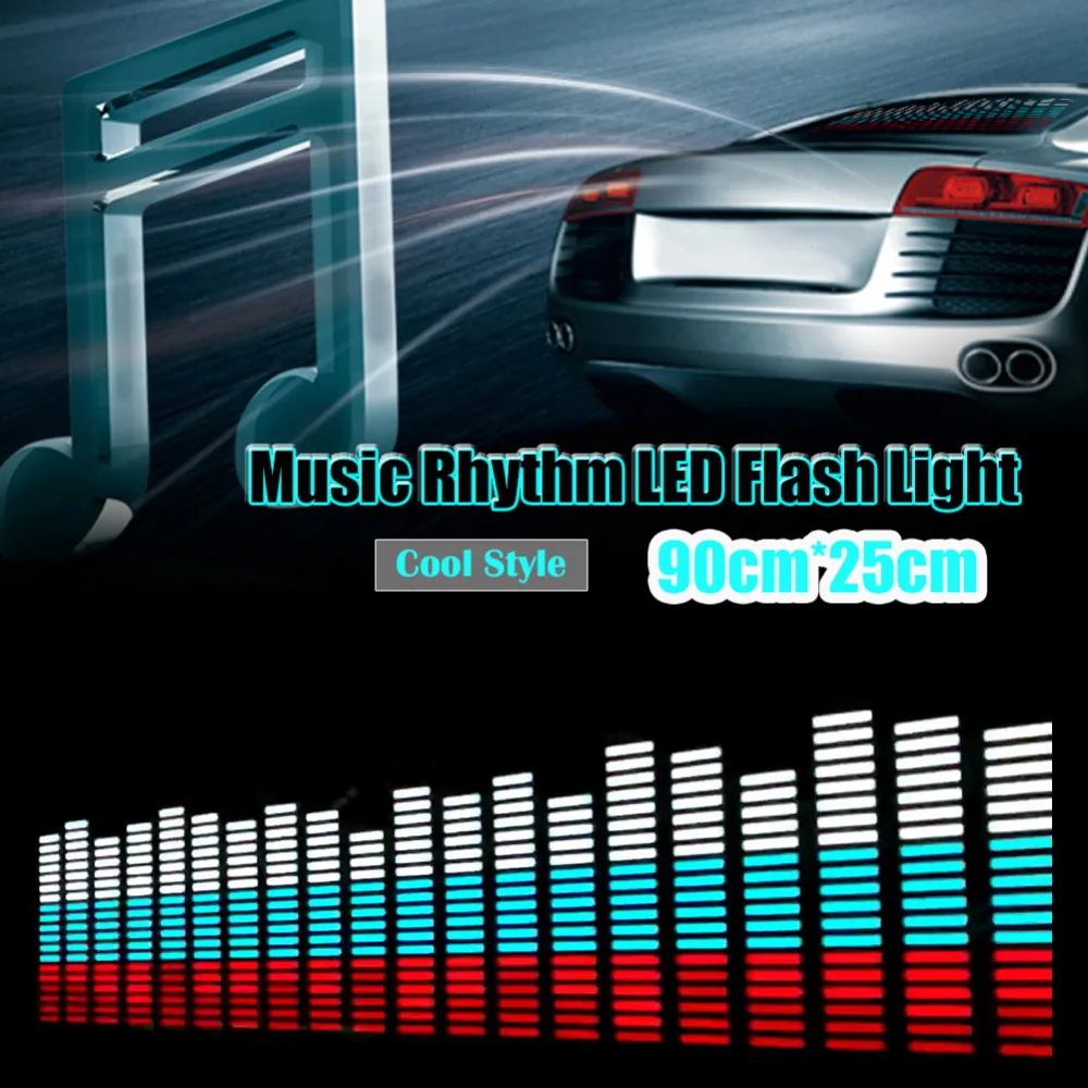 KM002 Sound Music Beat Activated Car Stickers Equalizer Glow LED Light