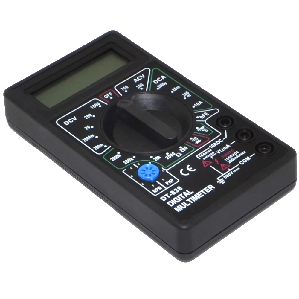 DT-838 цифровой мультиметр Ручной AC DC Вольт/ампер/Ом/измеритель температуры тестер 12002954