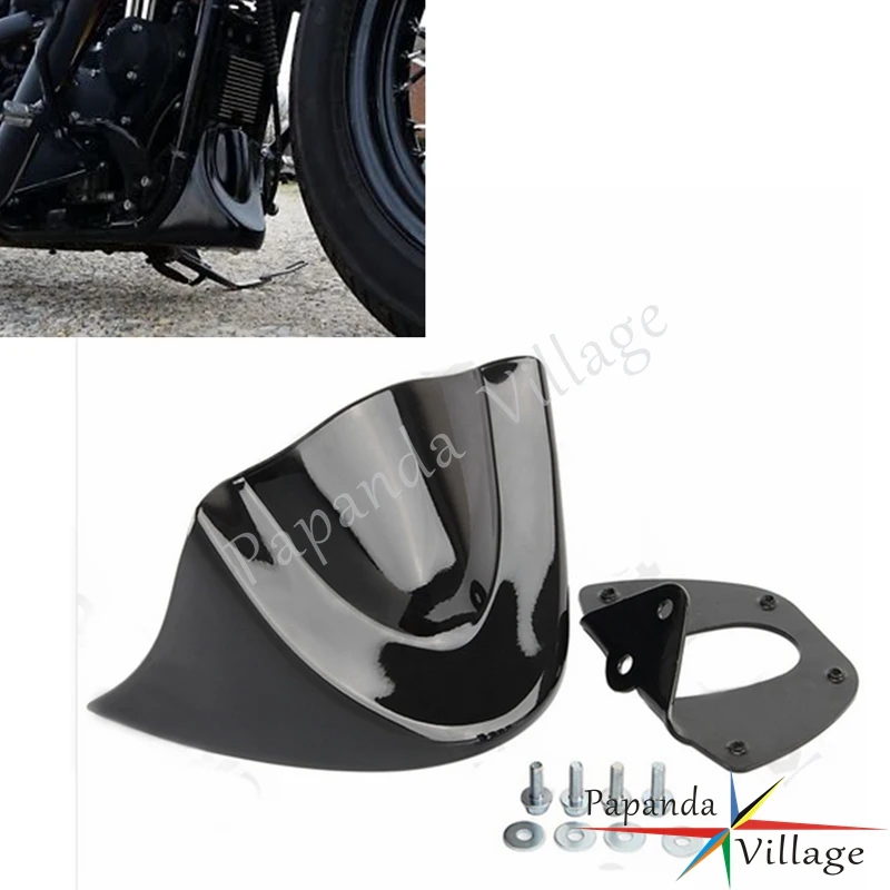 Vivid Black Motorcycle Front Chin Spoiler Air Dam Fairing Cover