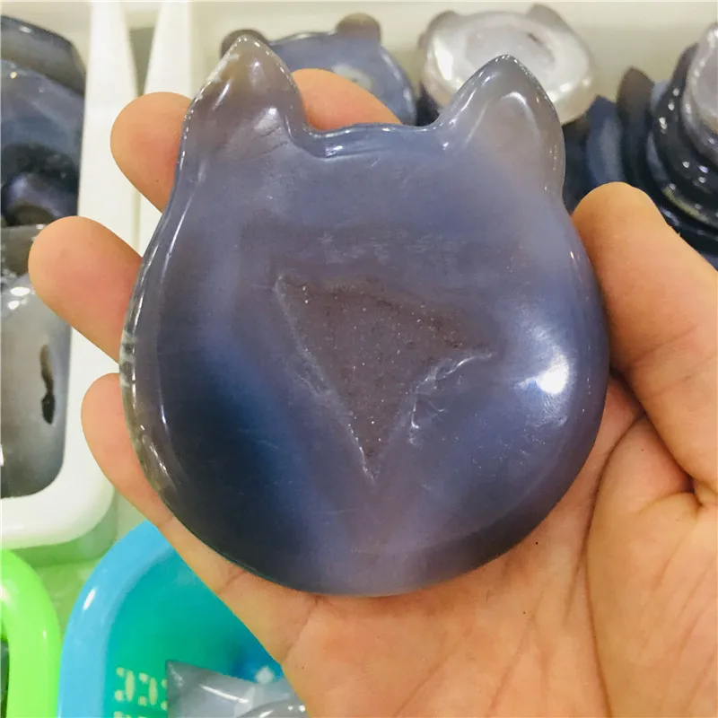 

1pcs Natural Agate moon CRYSTAL Crescent Half agate geode Carved CRYSTAL Sculpture stones Reiki GIFT