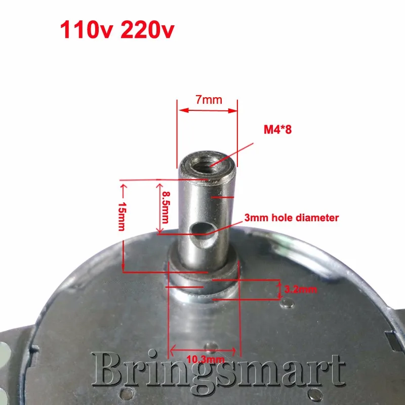 Bringsmart TYC-50 синхронный мотор-редуктор 110 В 220 В переменного тока однофазный 2,5 об/мин 3 об/мин 8 об/мин 10 об/мин бытовой мини-двигатель