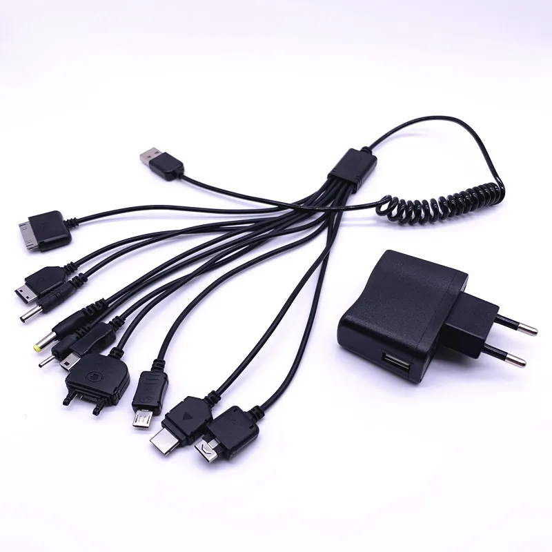 

10 In 1 Universal Charger USB Cable for Multiple Cell Phones Black