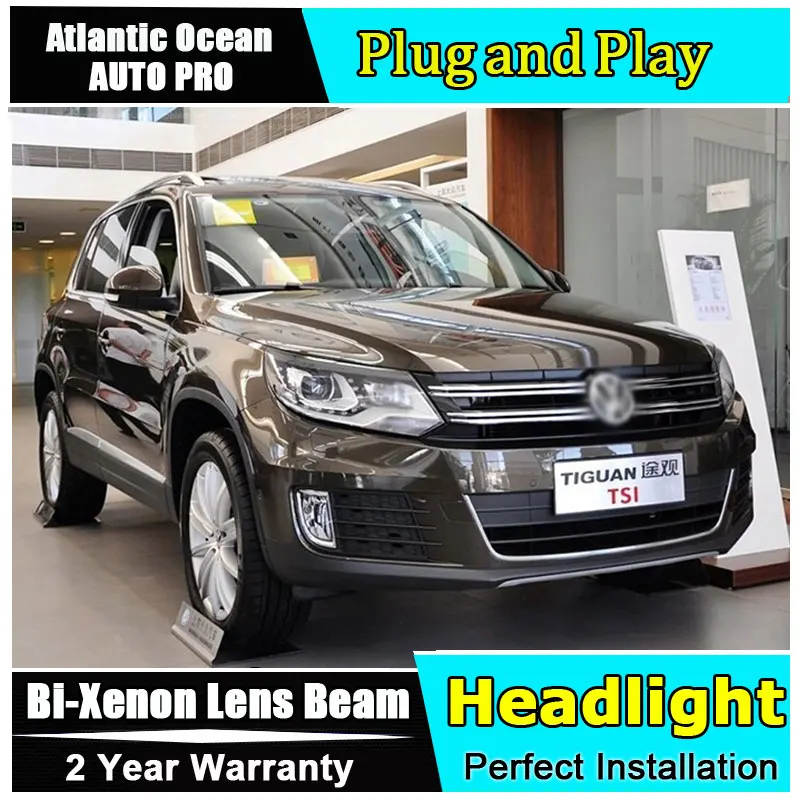Головная лампа 2013 2017 для vw tiguan фары автомобиля Стайлинг Биксеноновые двойные