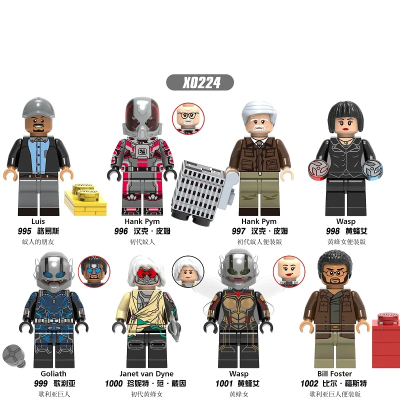 

Single salaAntman Hank Pym Luis Wasp Goliath Janet Van Dyne Building Blocks Toys For Children Super Heroes For Children Gift Toy