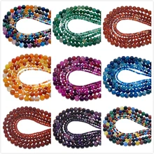 4, 6, 8, 10 мм смесь природных камней Агаты бирюзы свободные каменные бусины для DIY изготовления браслета ожерелье ювелирные изделия