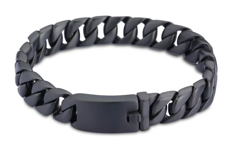 Black Stainless Steel Bracelet Men Fashion Friendship Mens Bracelets