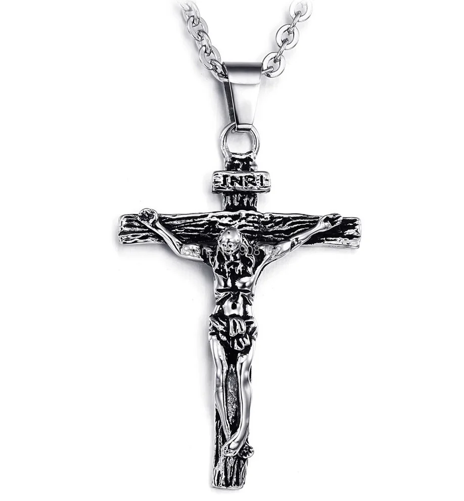 Blessing Cross Necklace, 316L Stainless Steel Christ's Bless style Pray