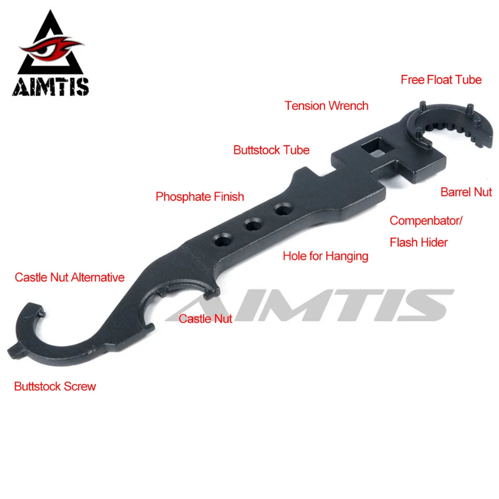 

AIMTIS AR15 M4 M16 Armorer Wrench Combo Armorer Wrench Tool includes Castle Nut Wrench Barrel Nut Wrench Buttstock Tube Tool