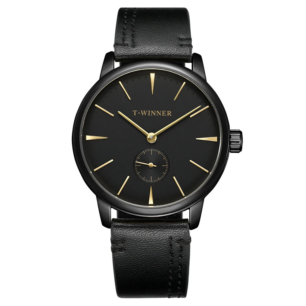 T-الفائز أزياء العلامة التجارية الرجال ساعات آلية جلد طبيعي حزام الفاخرة الأعمال الرجال أسود حالة الساعات Relogio Masculino T-الفائز أزياء العلامة التجارية الرجال ساعات آلية جلد طبيعي حزام الفاخرة الأعمال الرجال أسود حالة الساعات Relogio Masculino