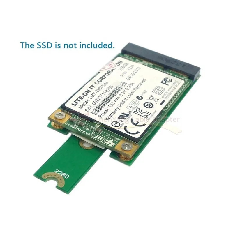 

M.2 NGFF PCI-E 2 LANE Golden Finger Pin to card 50mm Mini-PCIE mSATA 18+8 SSD Hard Disk PCBA card adapter