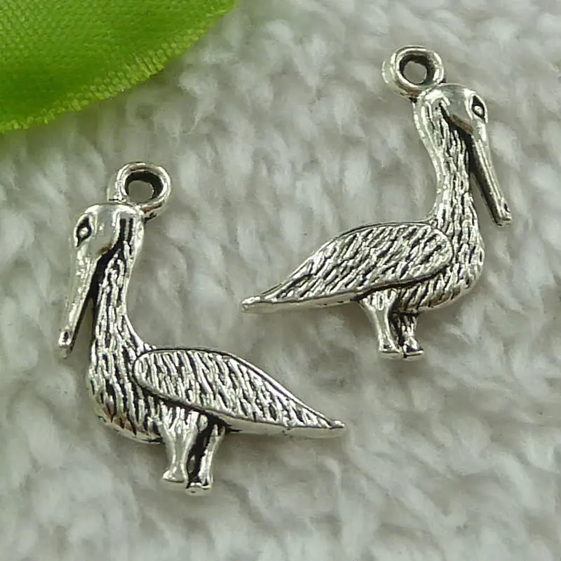 240 штук античное серебро подвеска в виде гуся 23x19 мм #3557|goose charm|charm charmantique silver charm |