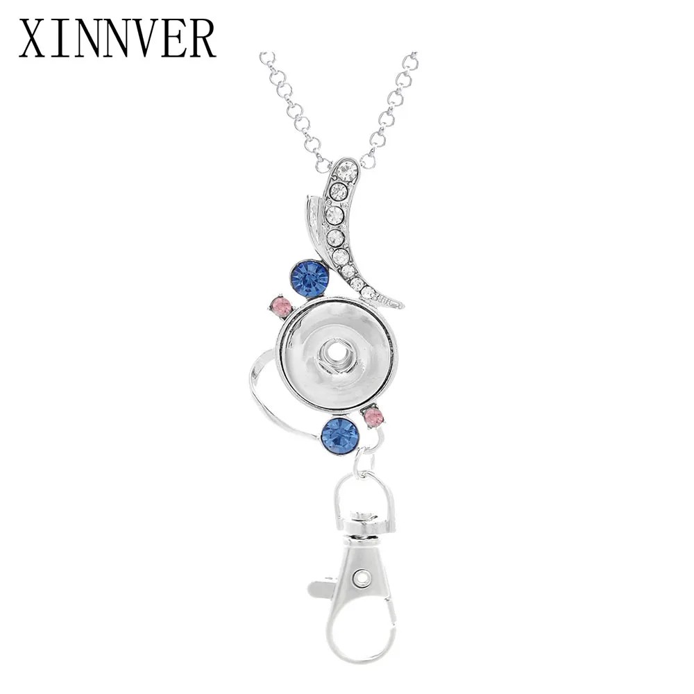 

Xinnver Snap Buttons Necklaces Charms Beauty Pendant With Link Chain Fit DIY 18MM Snap Buttons Jewelry Wholesale ZG125