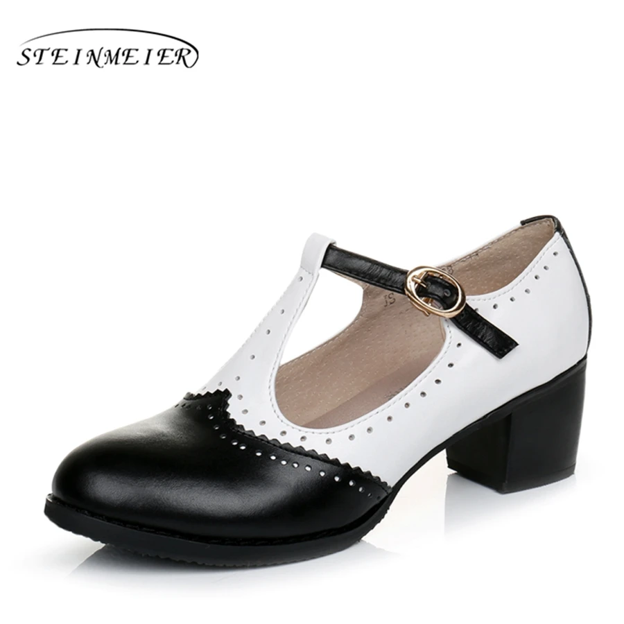 Genuine Leather Pumps sandals Women Pink Luxury Shoes Vintage High Heels Retro Oxford Shoes For Women's Formal Summer