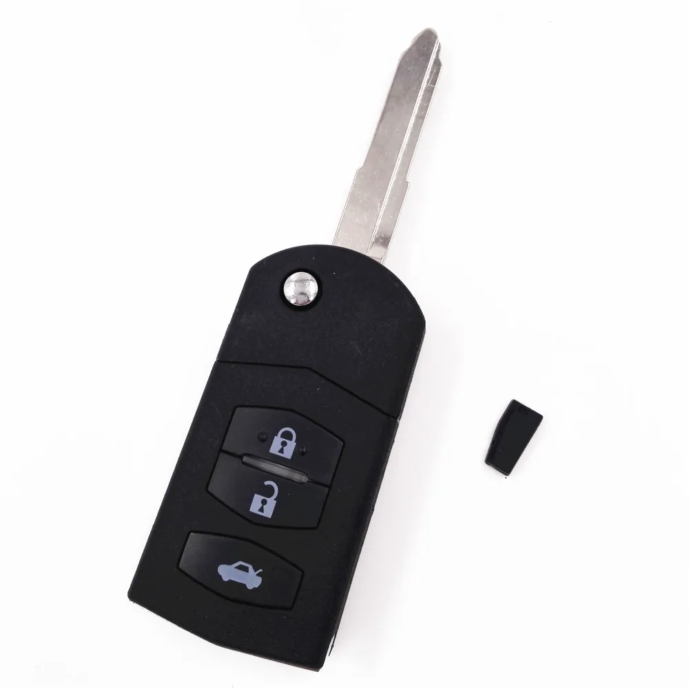 3Buttons 433MHZ 4D63 Chip Folding Flip Keyless Entry Remote Key Fob Case for New Mazda Wings