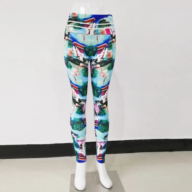 Леггинсы Лето 2019 Новый персональный цифровой 3D печатных Для женщин пикантные Фитнес Activewear эластичные брюки со средней посадкой Прямая