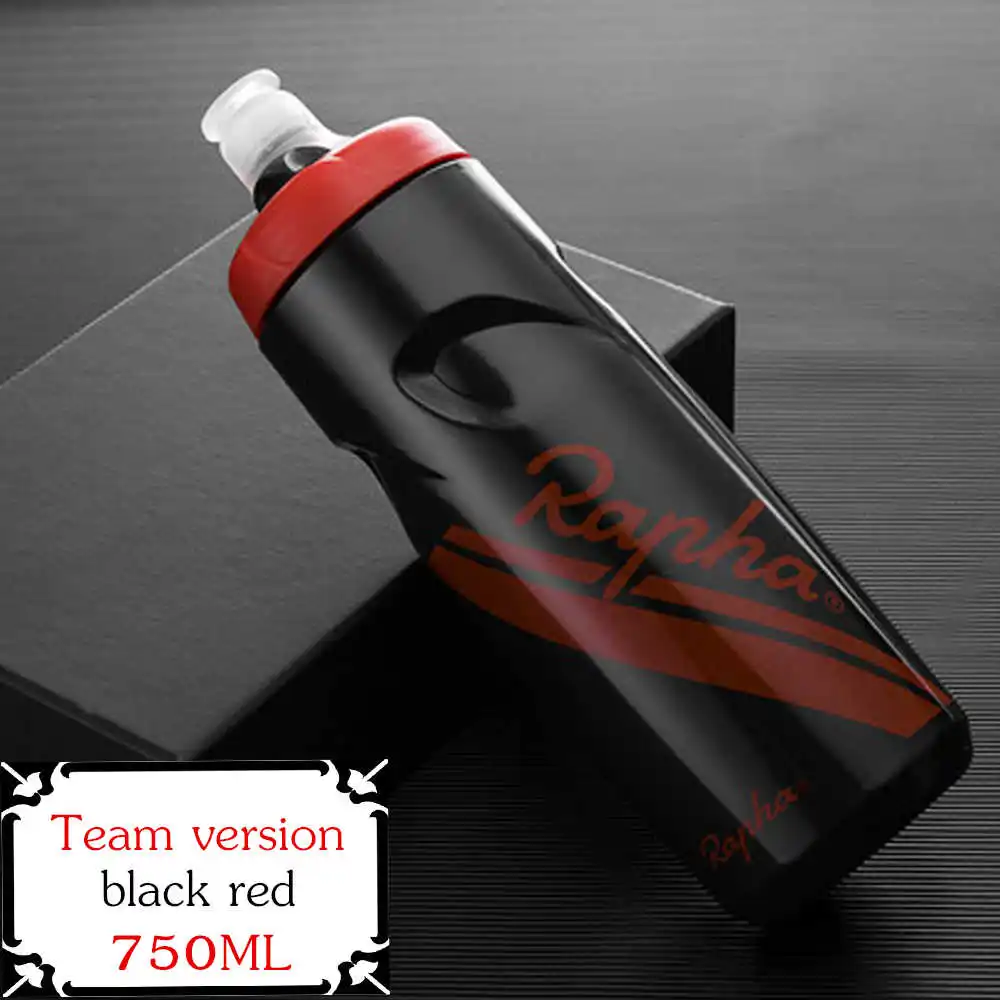 Rapha Сверхлегкая велосипедная бутылка для воды 620-750 мл герметичная ПП напиток Спортивная бутылка для воды велосипед с замком рот велосипедная фляга для воды - Цвет: black red 750ML