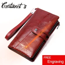 New Fashion Genuine Leather Women Wallet Card Holder Long Lady Clutch Wallets Big Capacity Purse With Phone Bags For Women