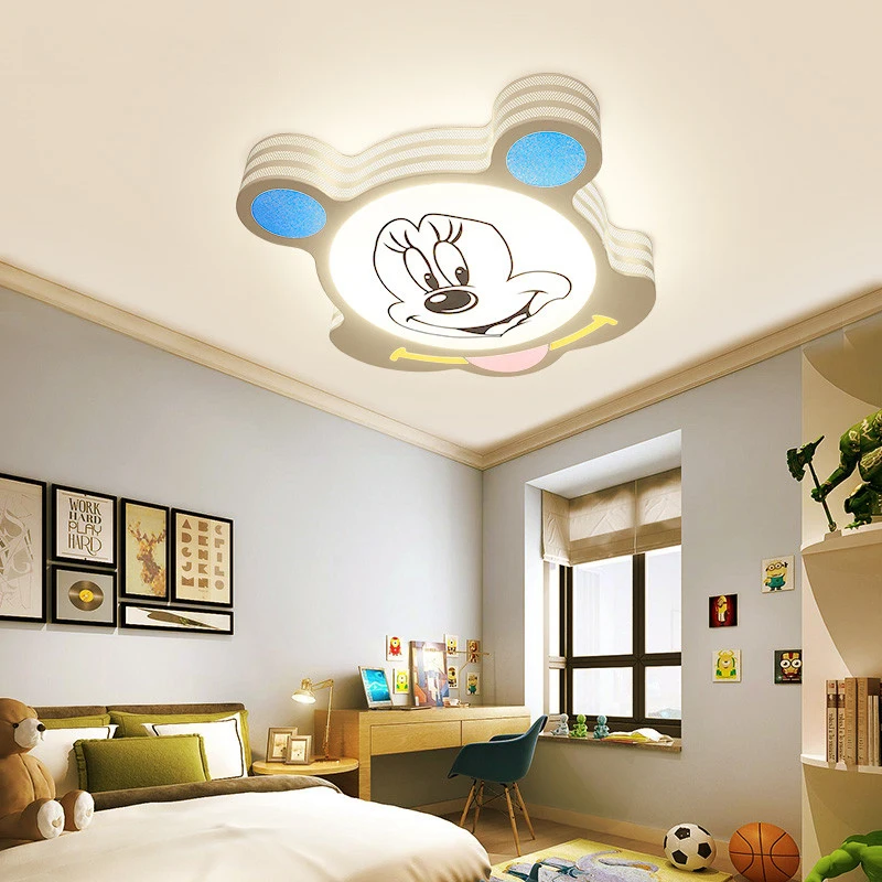 Modern Iron Lovely Cartoon Mickey Mouse Led Ceiling Light Lamp