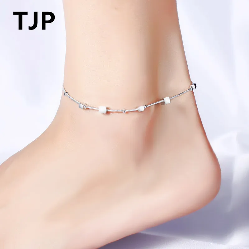 Everoyal Мода серебро anklets Для женщин ювелирные изделия Шарм квадратный 925 серебряные браслеты девушки день рождения аксессуары женский подарок