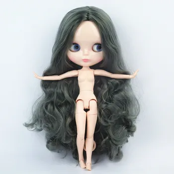 

New Nude Doll Grey Curly hair centre parting Blyth Dolls Joint Body DIY Nude BJD Doll toys Fashion Dolls 19 Joints toy for Girl