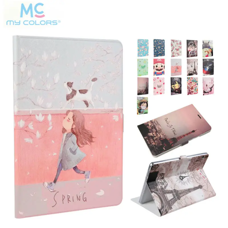 

MediaPad T3 10.0 Slim PU Leather Case Cover 9.6'' Print Protective Stand For Huawei T3 10 AGS-L09 AGS-L03 Tablet PC Cases Fundas