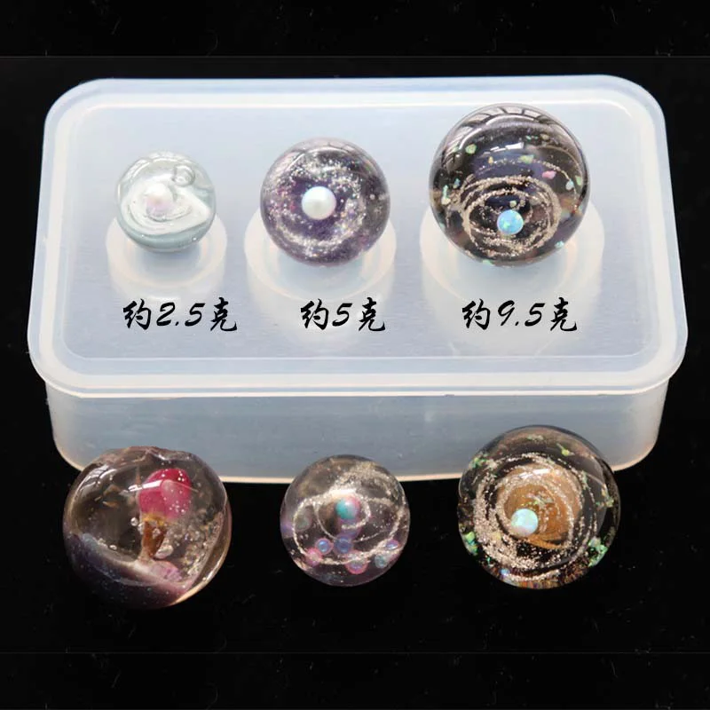 

Transparent Silicone Mould Resin Decorative Craft DIY Different sizes universe ball shpe Type epoxy resin molds for jewelry