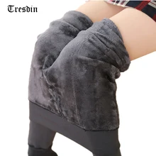 Tresdin High Elastic Waist Winter Plus Velvet Thicken Women's Leggings Warm Pants Good Quality Cashmere Thick Trousers Female