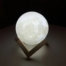 Перезаряжаемая лампа с 3D принтом Луны, 2 цвета, светодиодный Ночной светильник с сенсорным управлением, Usb, домашнее рождественское украшение, Gi