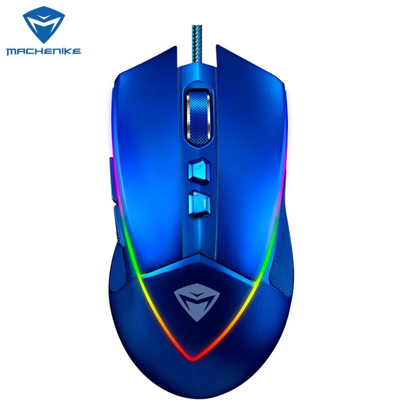 Игровая мышь Machenike M5 black / white/ blue RGB подсветка для ноутбука настольного компьютера