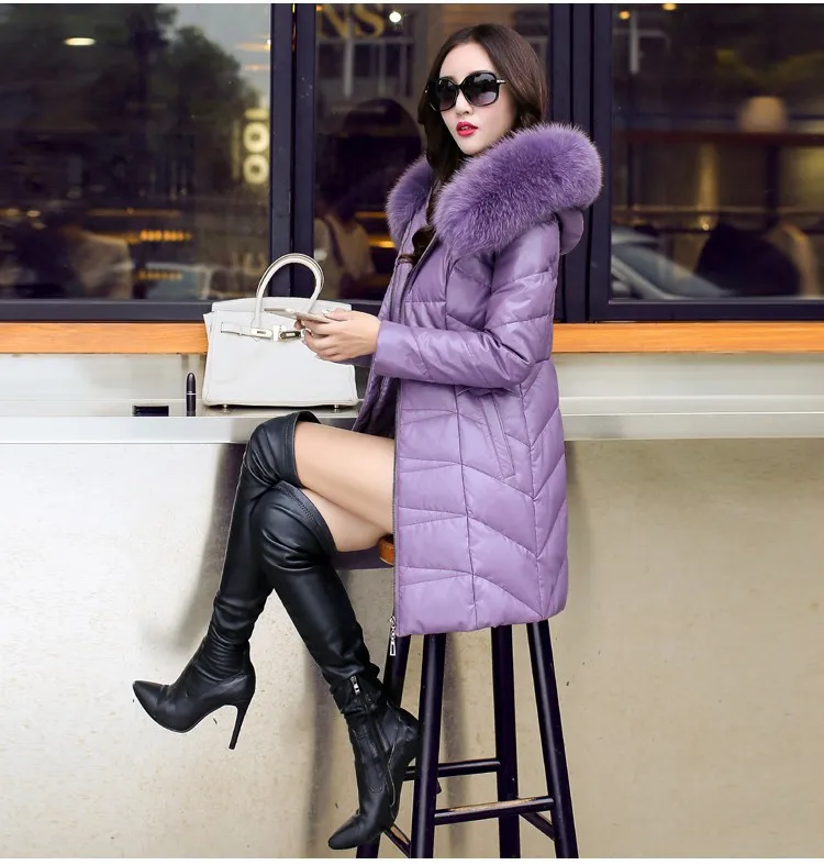 New 2016 Women's Winter Jacket Luxury Down Parkas with Fox
