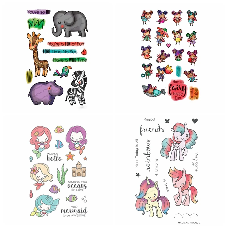 

Animal Unicorn Elephant Transparent Clear Silicone Stamp/Seals For DIY Scrapbooking/Valentine Decorative Card Making Clear Stamp