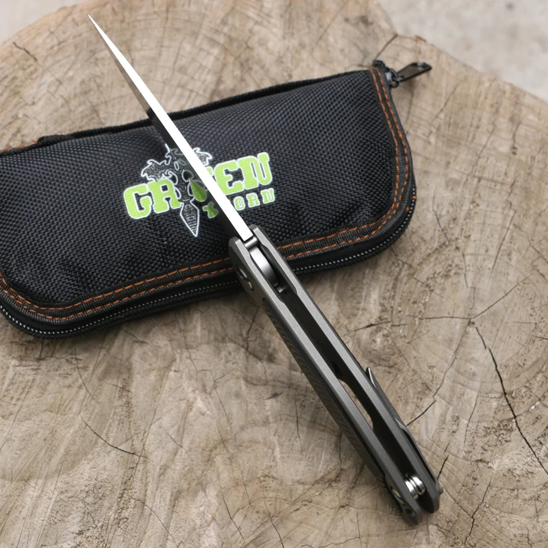 Складной нож Green thorn F95 с подшипником D2 leaf TC4 ручка из титанового сплава карманный
