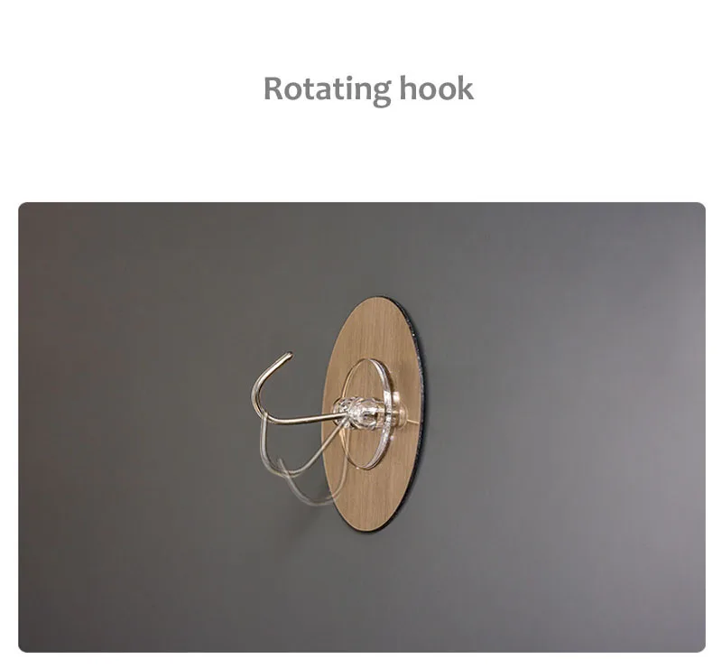 Seamless Wall Hooks Hanging Stainless Steel Hooks Kitchen Bathroom Hangers Bag Key Wall Hooks Wall Hangers Round Shape (7)