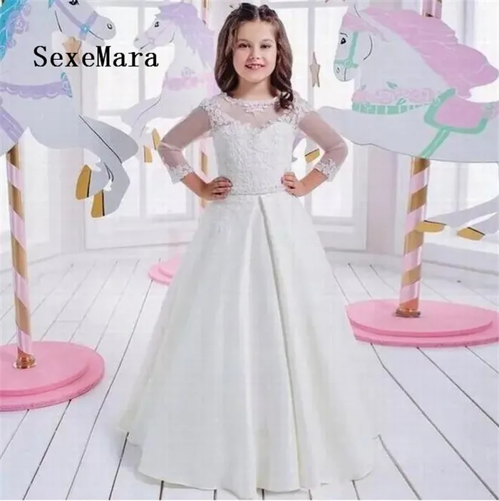 

Charming Ivory White Flower Girl Dress for Wedding Princess Pageant Dress Party Special Occasion Children Formal Gown