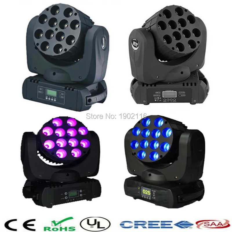 4pcs/lot LED Beam Moving Head Light 12x12W RGBW dmx stage light dj disco party lights led lamp chandelier lighting Factory price