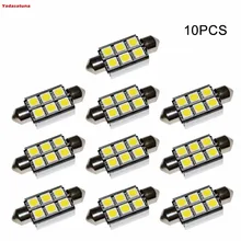 10 pièces C5W 211 5050 6SMD 36mm 39mm Blanc Érreur feston gratuit canbus Ampoule LED lampe feston dôme DC 12V