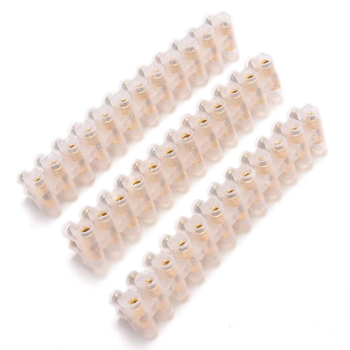 3pcs/set  Electrical Copper Terminal Barrier Strips 12 Way 3A Barrier Screw Terminal Block Wire Connection Connector Strip