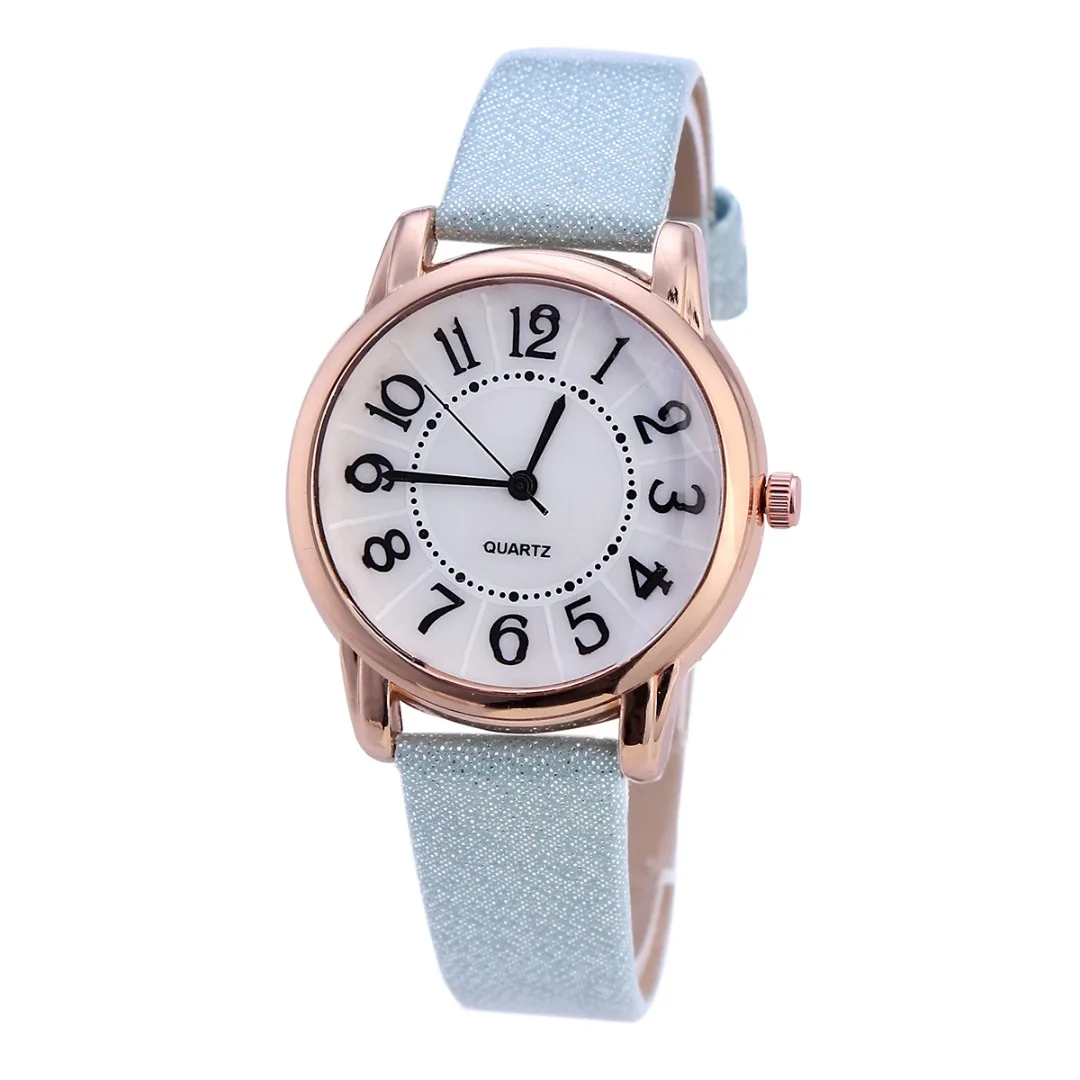 Faux Leather Arabic Numbers Watch  Fashion Casual Women Analog Quartz Watchh Female Wristwatches Relogio Feminino Shellhard