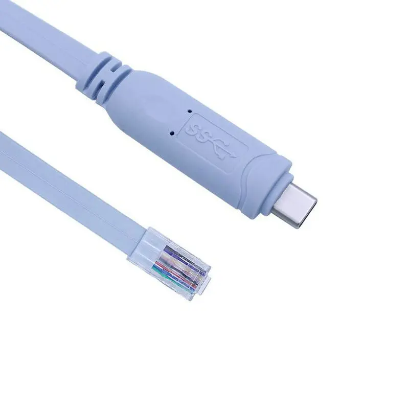 High quality USB-C Type C to RJ45 Cable Cord Type-C Flat Wire for Cisco Console Modem Router Firewall Switch 1.8m FTDI chip 