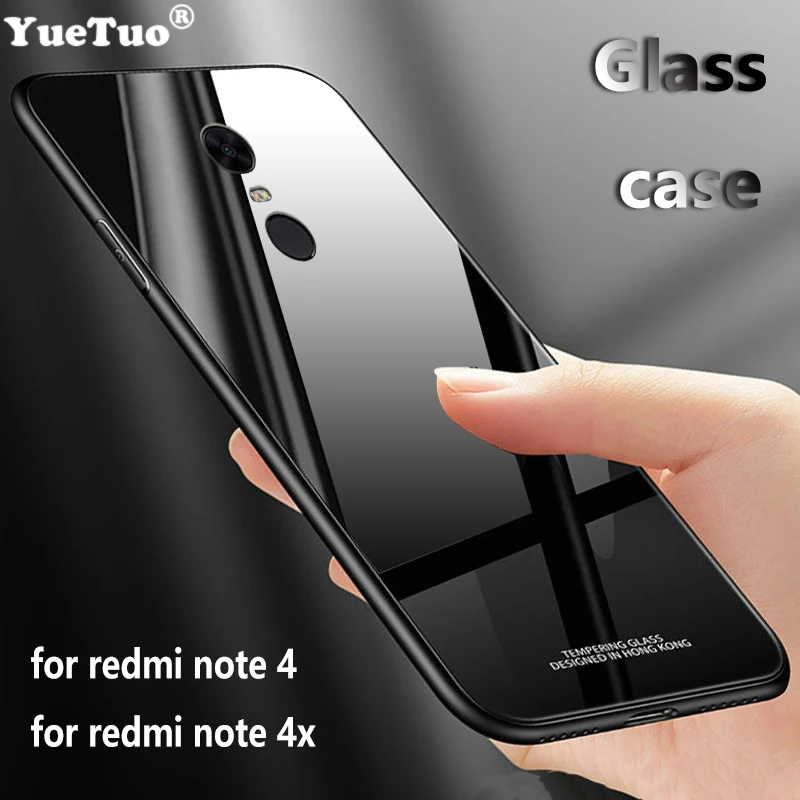 YUETUO ТПУ закаленное стекло для задней крышки телефона etui coque cover case for xiaomi redmi note 4 4x x