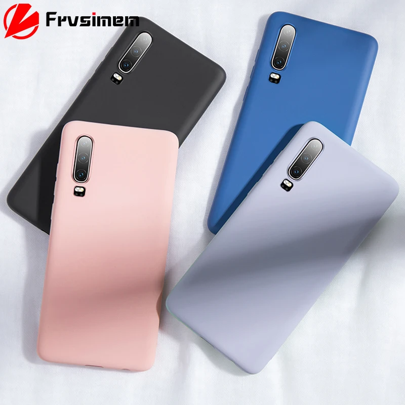 Противоударные телефонные чехлы чехол жидкий силикон ТПУ мягкий для Huawei P30 Lite Pro