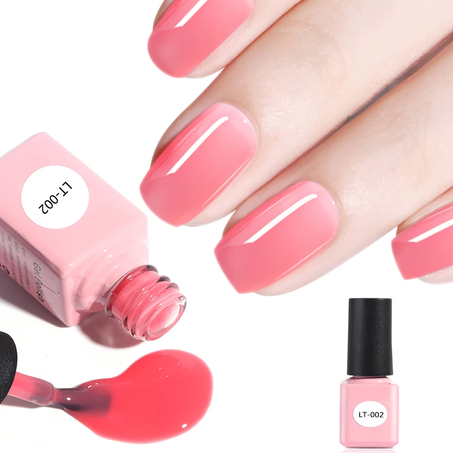 6 мл УФ-гель для ногтей телесный чистый цвет прозрачный лак летний прозрачный розовый кофе замочить от лака верхнее покрытие маникюр LALT01-06
