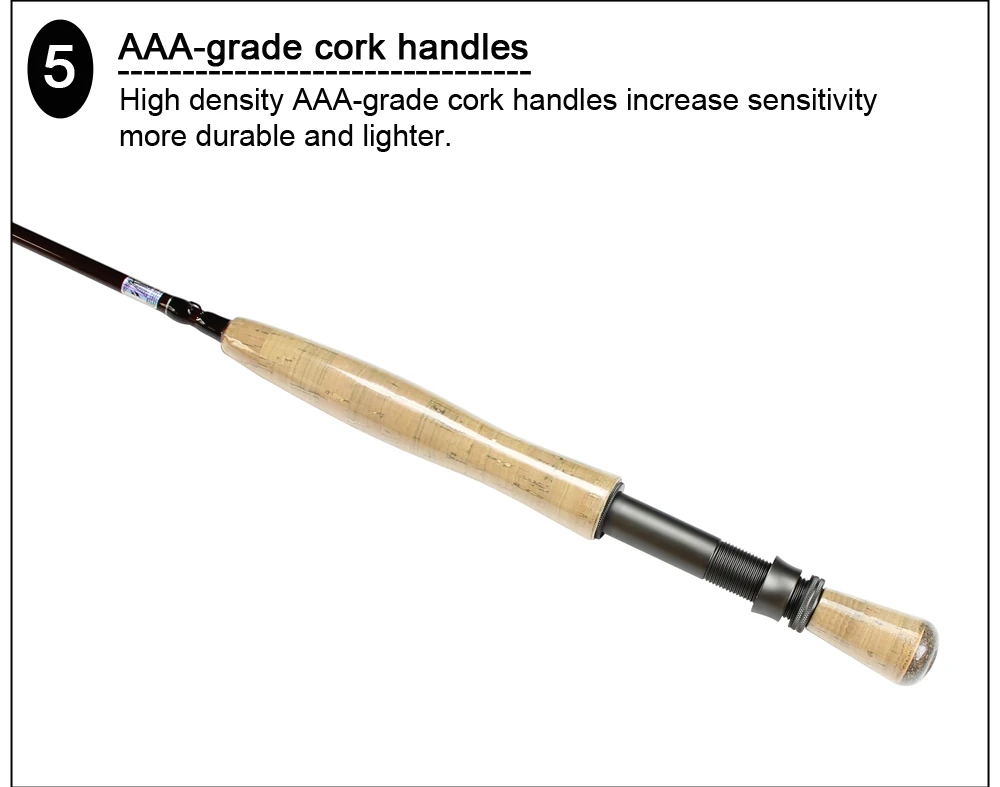 RoseWood AAA-grade удочка для ловли нахлыстом, 4 шт., 9 футов, легкая пробковая ручка, морская пресноводная удочка для путешествий, чехол с трубой