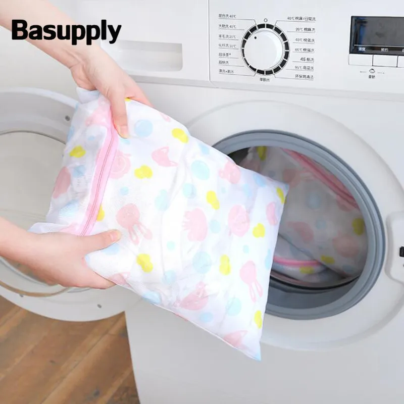 Basupply 3pcs/5pcs 2018 Zipper Mesh Laundry Bags Bra Sock Washing Machine Clothes Protection Net