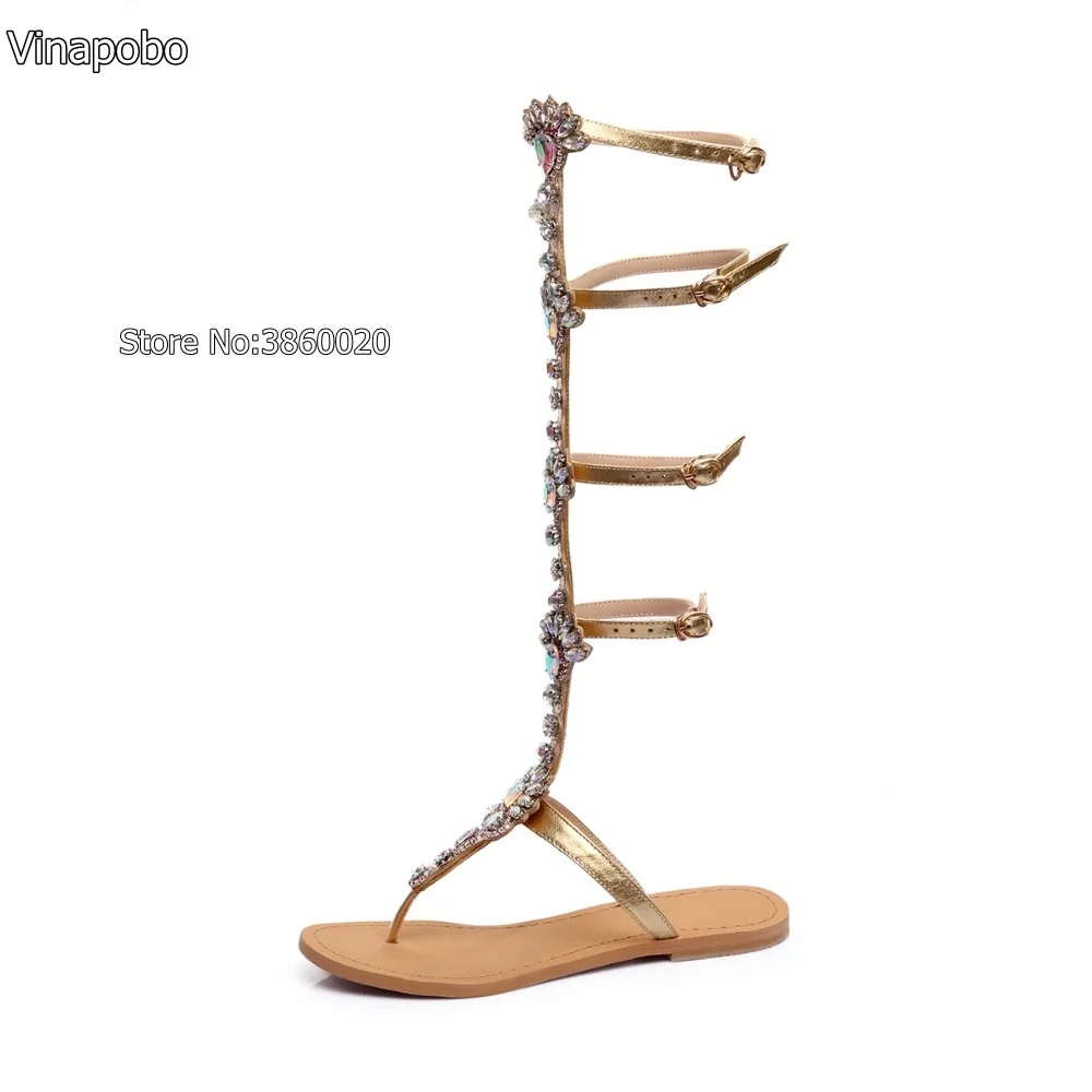 Big-size-women-shoes-genuine-leather-shoes-women-flats-sandals-Retro-gladiator-sandals-long-high-boots
