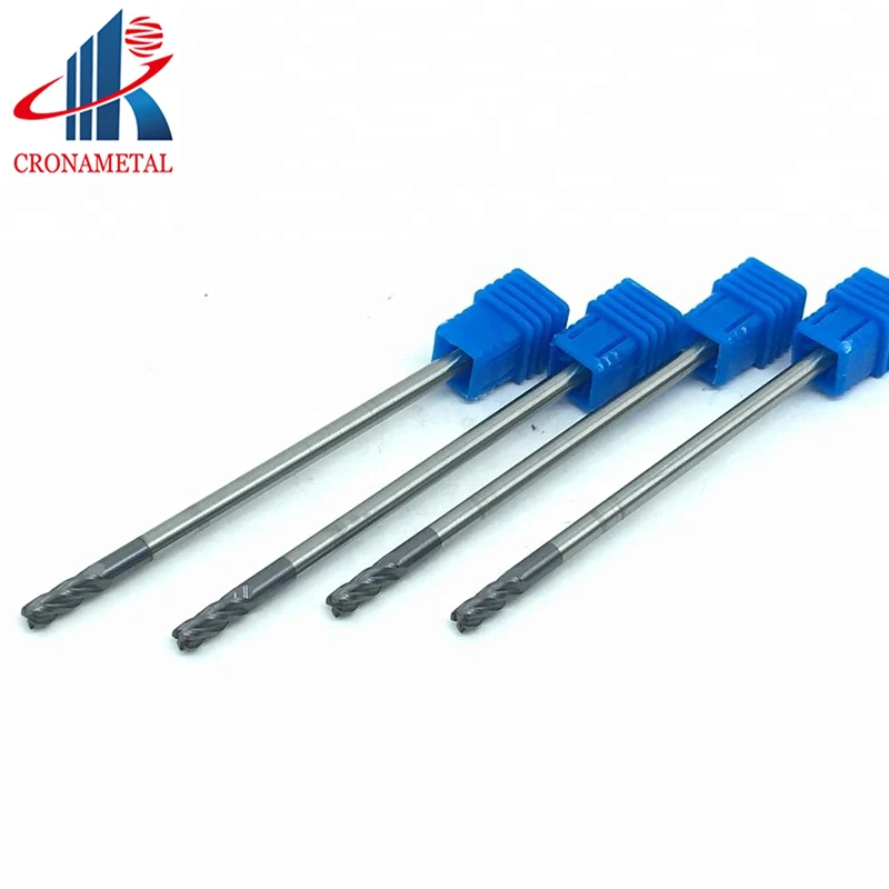 

CRONAMETAL RX solid tungsten carbide end mill long shank milling cutter 4 flutes Corner Radius End Mill