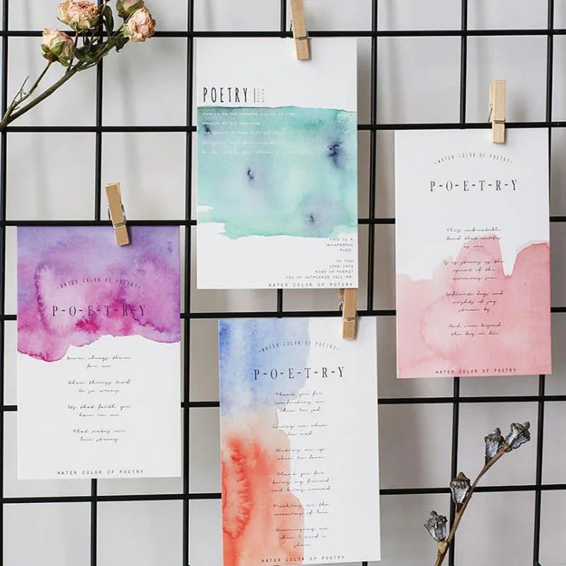 

30Sheets/Pack Retro Hyaline Poetry Greeting Card Postcards Landscape Paintings Birthday Bussiness Gift Card Set Message Card