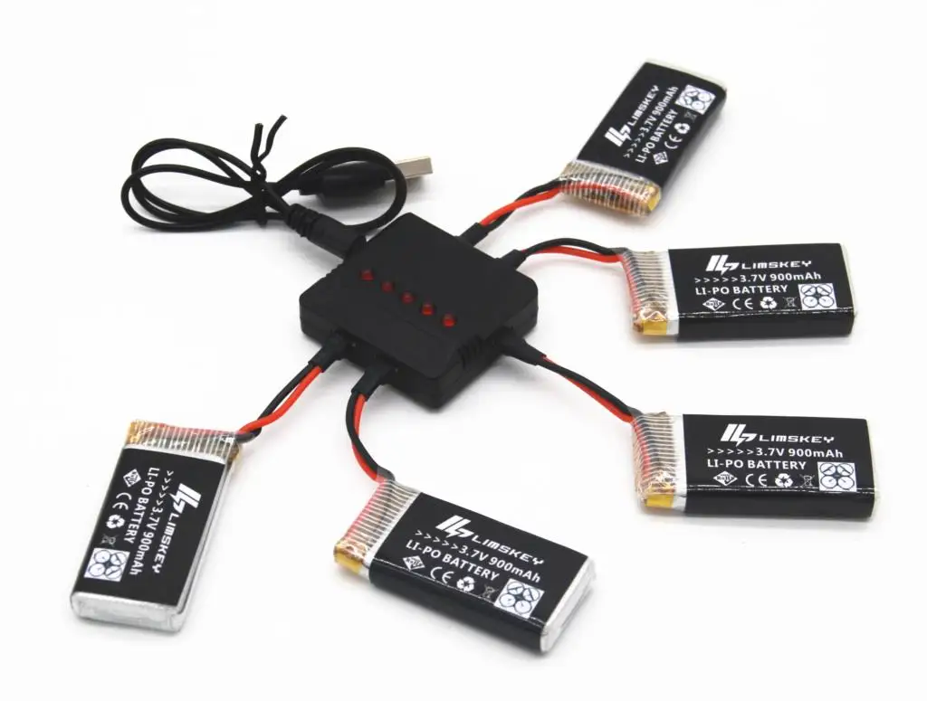 Limskey 900mAh 3,7 V LiPo батарея+ USB зарядное устройство для SYMA X5C X5 X5SW MJX X708 W RC Дрон Квадрокоптер запасные части батареи