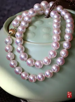 

gorgeousAAA 9mm south sea round white pearl necklace18inch 14k